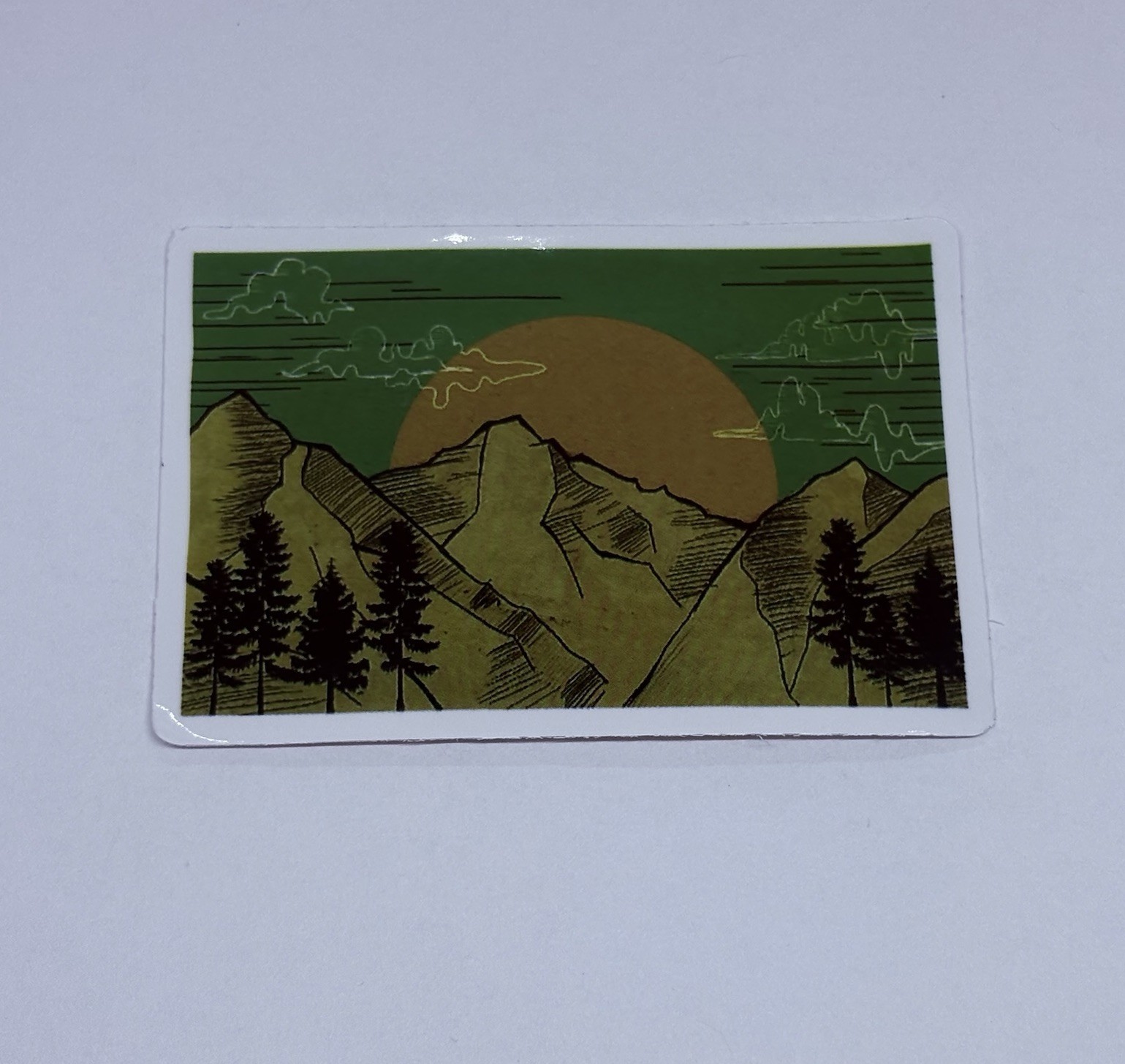 Mountain Range Sticker Outdoors Forest Hiking Travel Decal Vinyl Art Decor Tc9