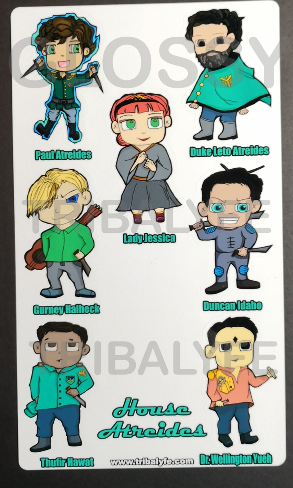 Dune Atreides Fremen Harkonnen Corrino & More Glossy Laminated Vinyl Sticker Set