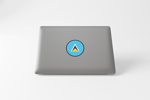 Saint Lucia Flag Circle Sticker Decal