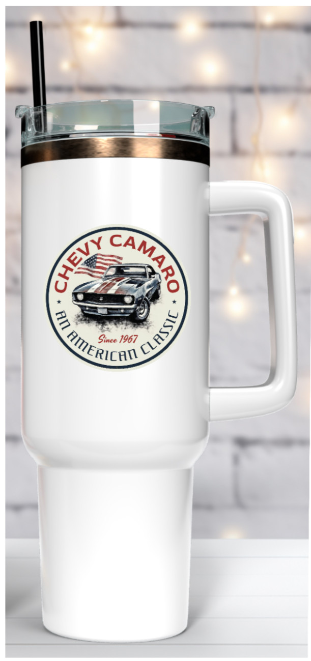Car Classics "Camaro" – 4" Handcrafted Vinyl Decal Cooler Vehicle Laptop Tumbler