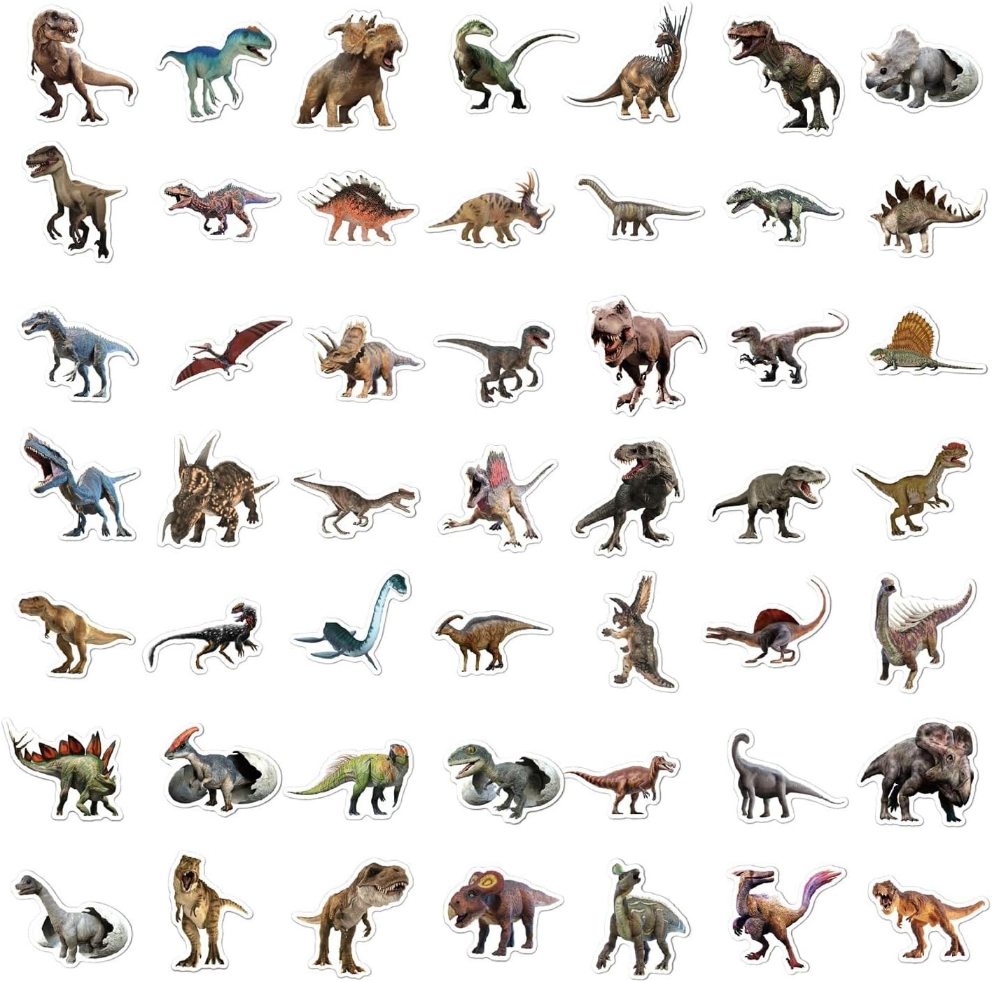 100pcs Jurassic Dinosaur Stickers for Kids Waterproof Vinyl Dino Colorful