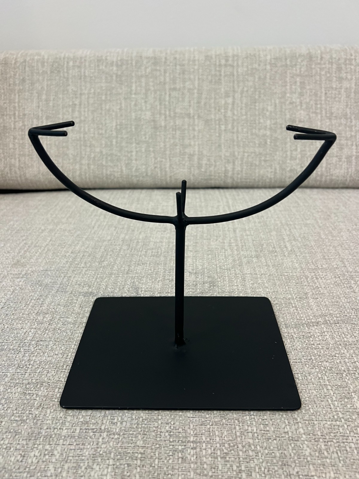 West Elm Handcrafted Black Modern Metal Decorative Display Stand Holder