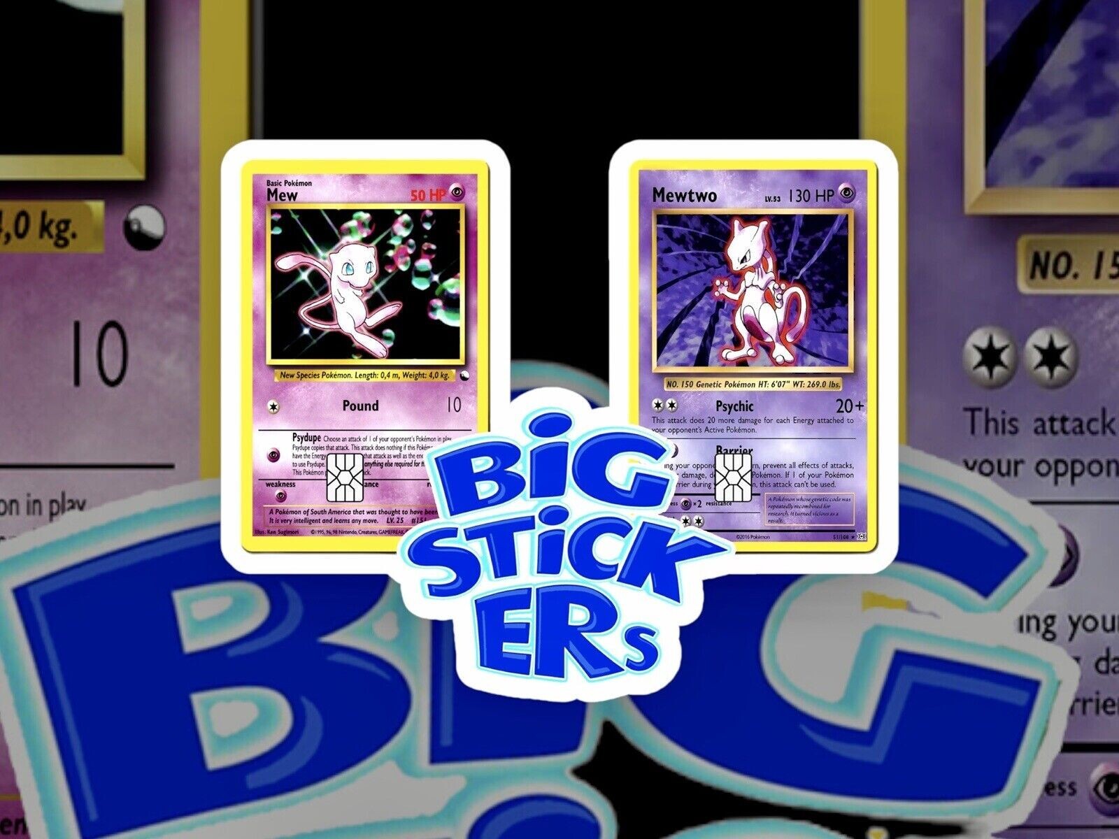 Mew & Mewtwo Credit Card Skin Cover SMART Sticker Wrap Vinyl Decal Die-cut