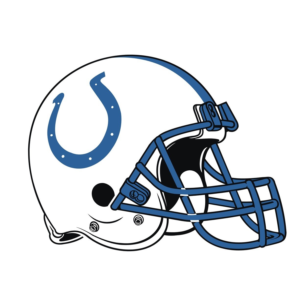 Indianapolis Blue White Football Weather Resistant Vinyl Sticker/Decal 06