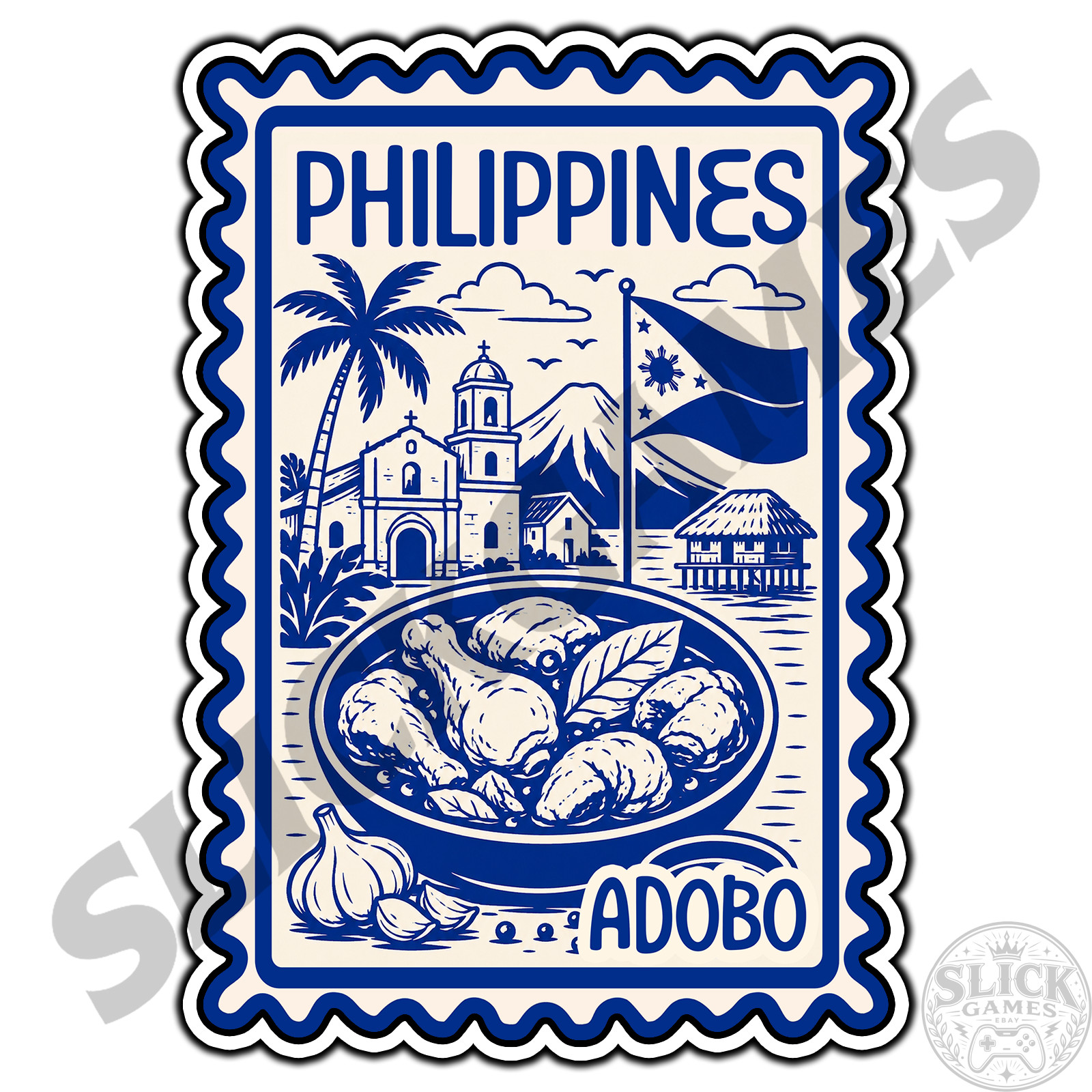 Philippines Adobo Travel Postage Stamp Sticker #1 Waterproof Vinyl Decal