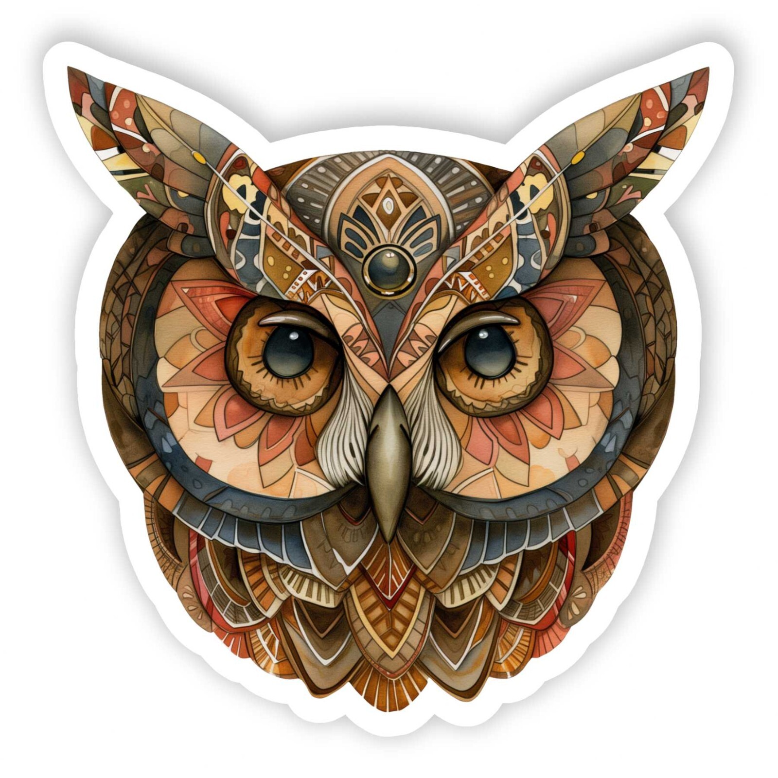 Owl Vinyl Sticker, Water Resistant, Water Bottle, Laptop, Indoor use, 2 sizes