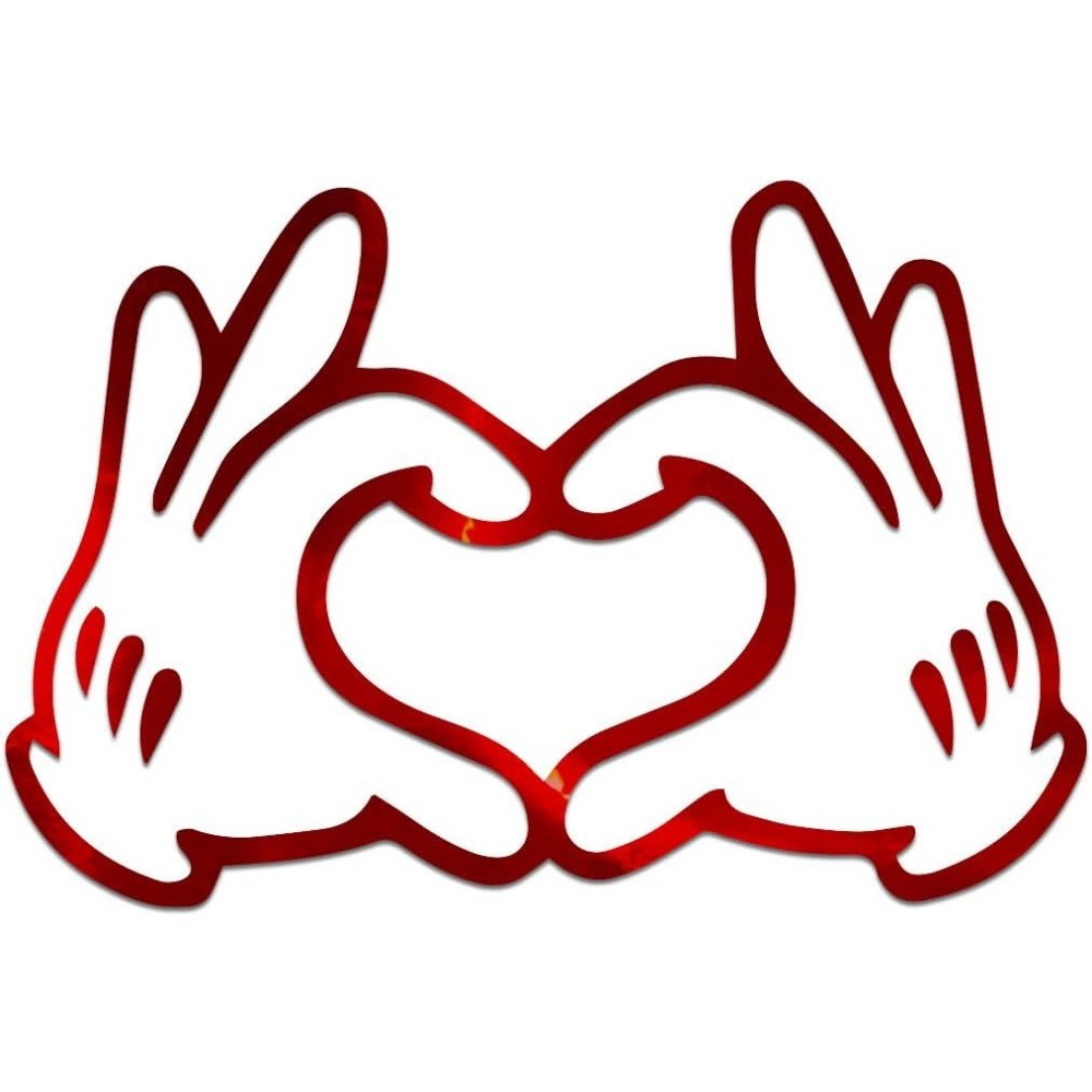 Soft Tone Heart Hand Decor Sticker Easy Remove Fits Indoor Casual Scene Beautify