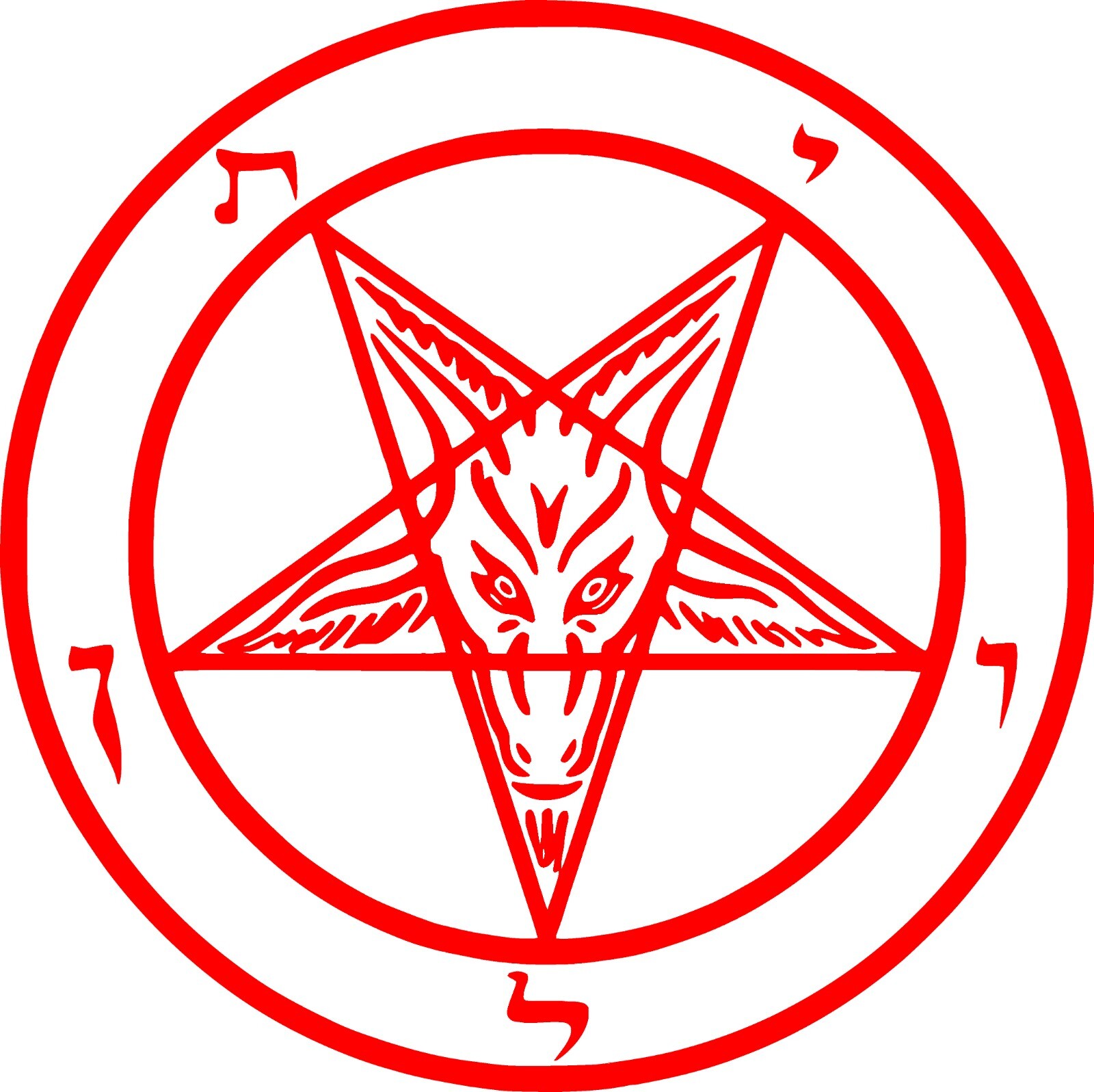 Pentagram Die Cut Vinyl Sticker – Occult Baphomet Car Decal Satanic Satan Skull