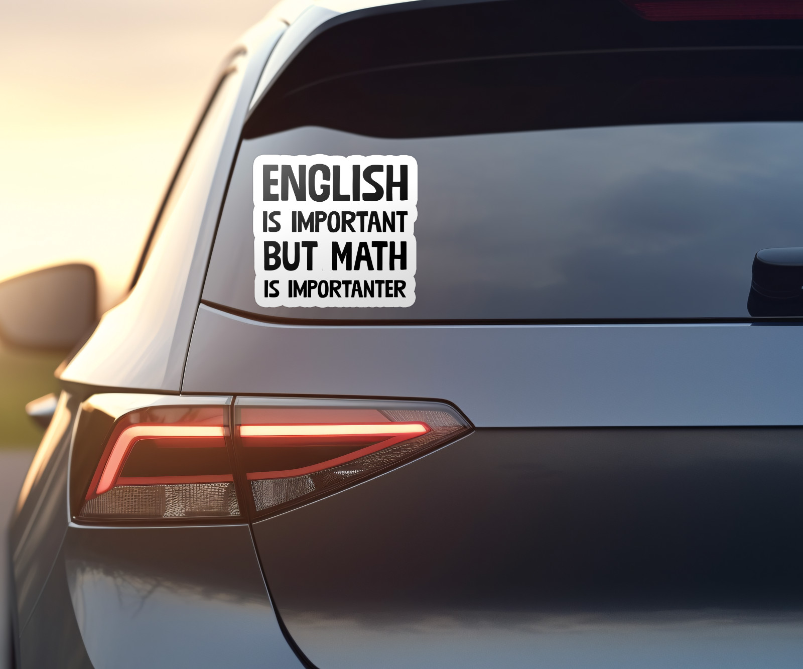 English Is Important But Math Is Importanter Vinyl Sticker – Funny Nerdy Decal