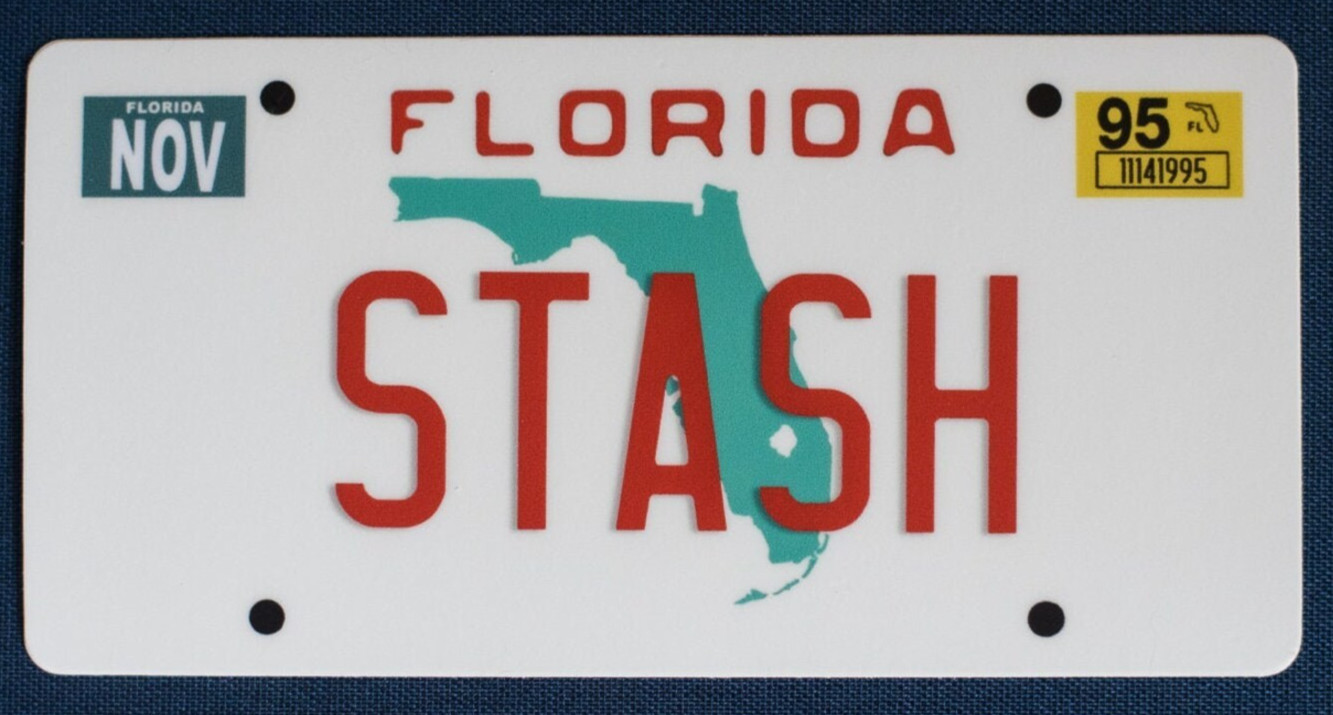 PHISH Stash Florida License Plate Sticker *NEW* 5" x 2-1/2" 11-14-95