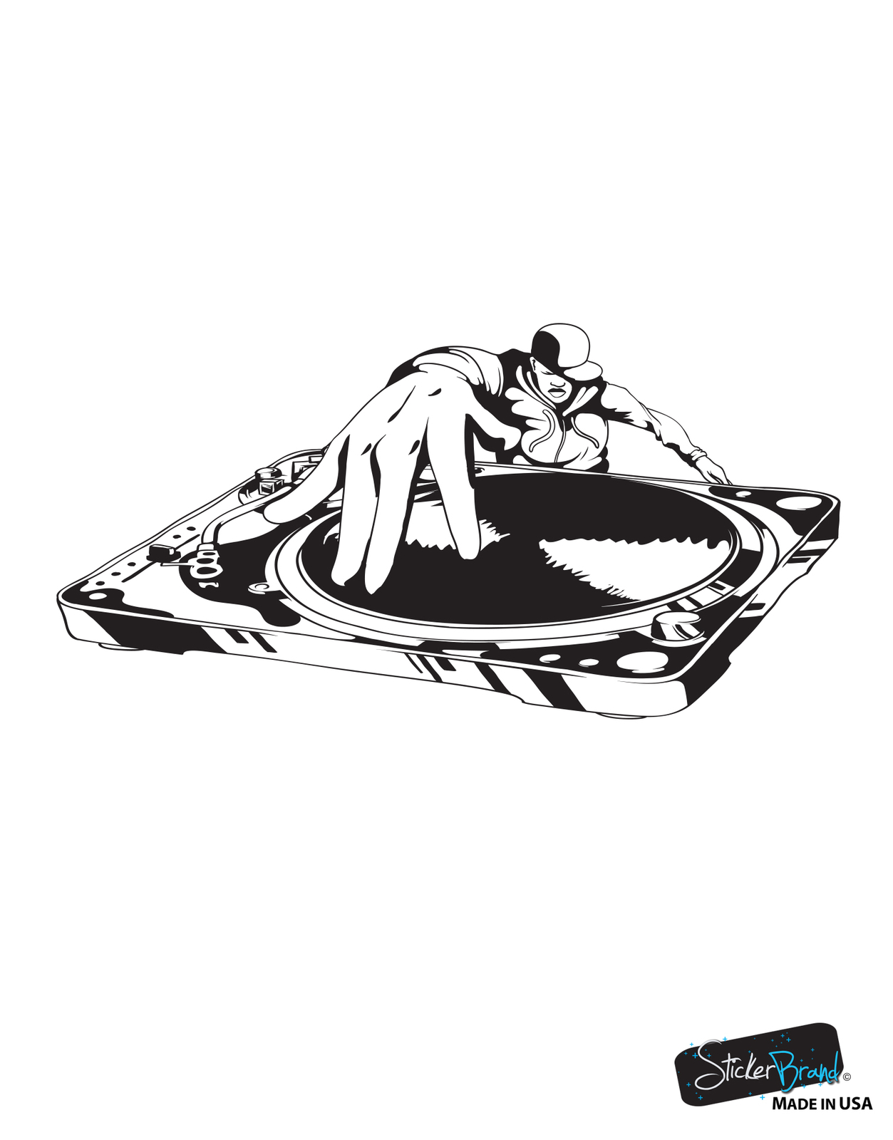 Stickerbrand Vinyl Wall Decal Sticker DJ Turntable Urban Hip Hop Music #335