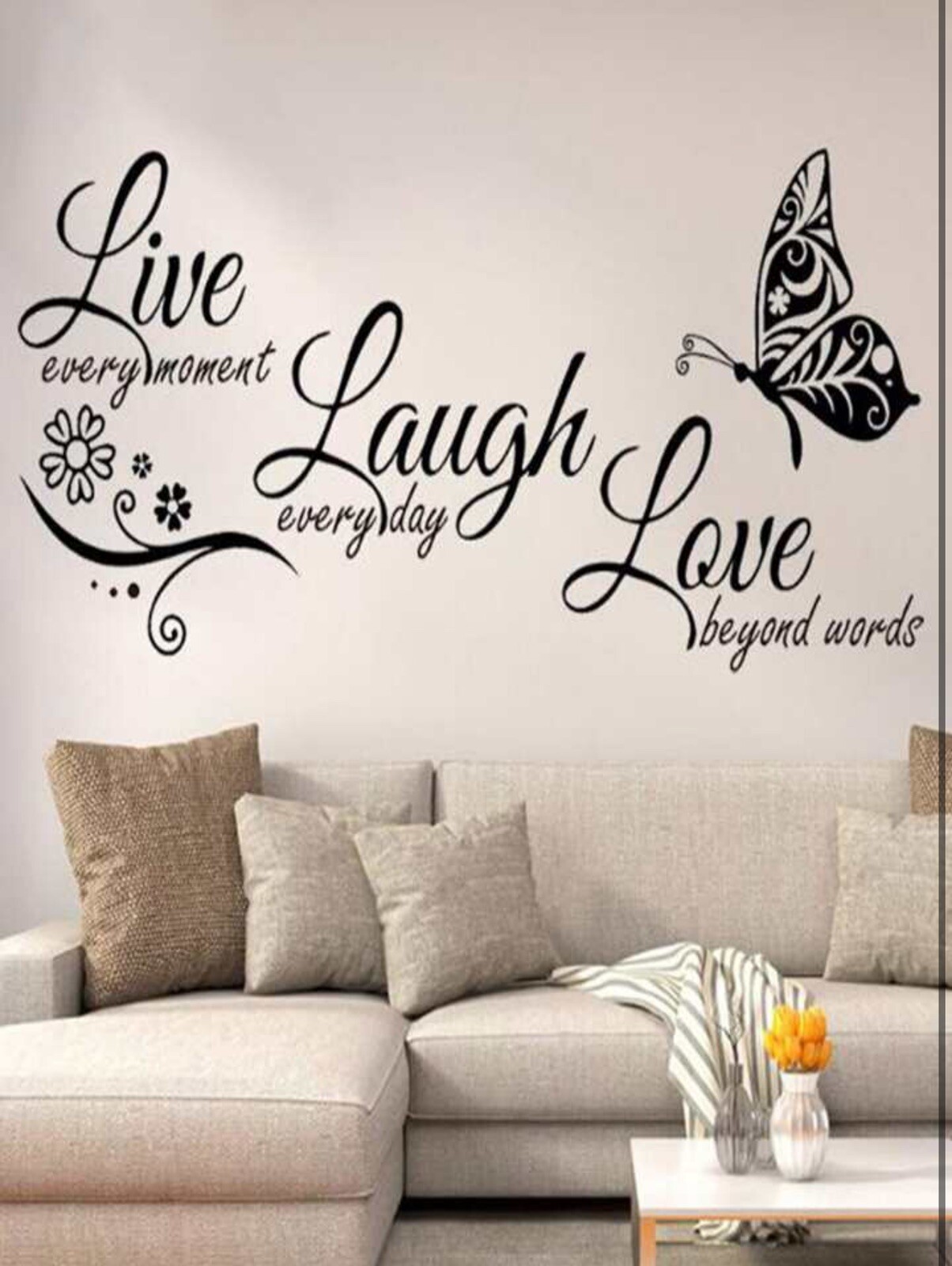 1pc Beautiful Butterfly Wall Sticker With Inspiring Words