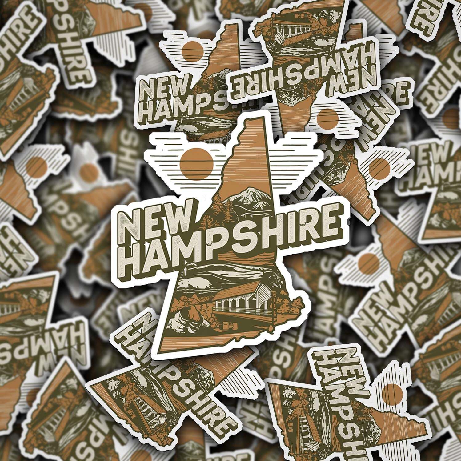 Retro Vinyl State Sticker – New Hampshire