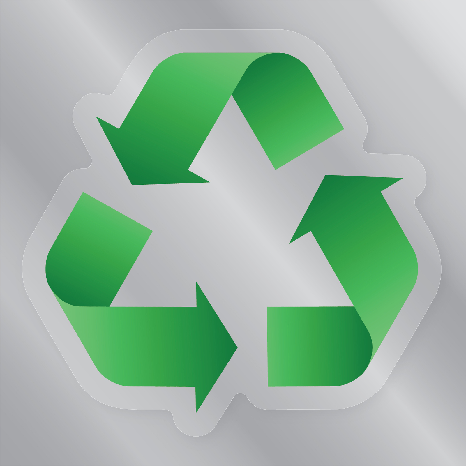 Recycle Green Arrows Symbol – 3 Mil Clear Decal