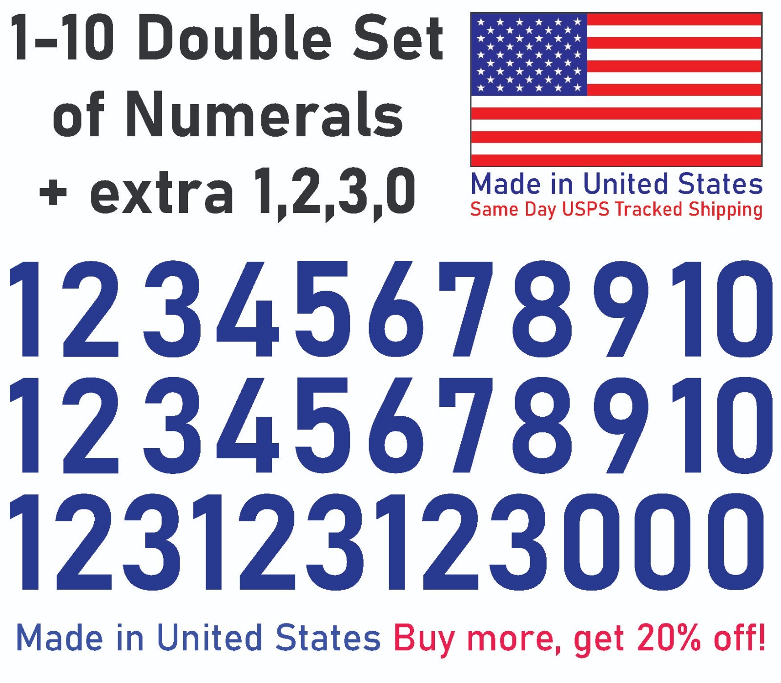 1-10 20+10 Outdoor Vinyl Decal Numbers for Mailbox, Door, Wall, Address, Locker