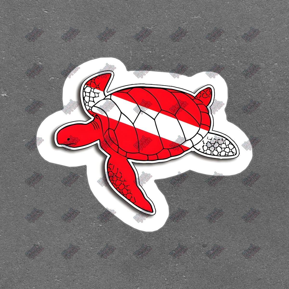 Colorful Red Turtle Vinyl Sticker Decal Perfect for Water Bottles, #960005
