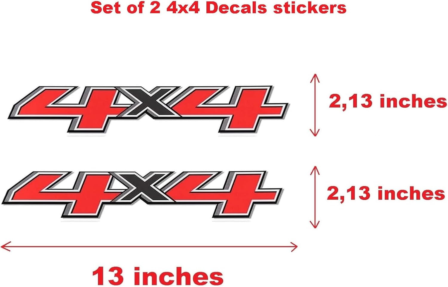 Set of 2 PCS 4X4 Decals Stickers Compatible with 2014-2018 Chevy Silverado Sierr