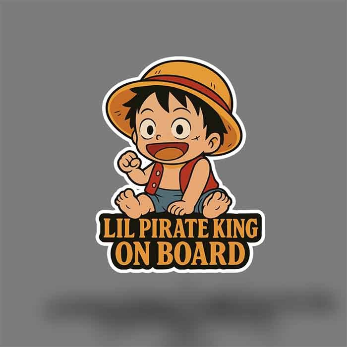 Baby on Board Luffy Decal Chibi Kawaii “Little Pirate King on Board” 3–7" Tall U