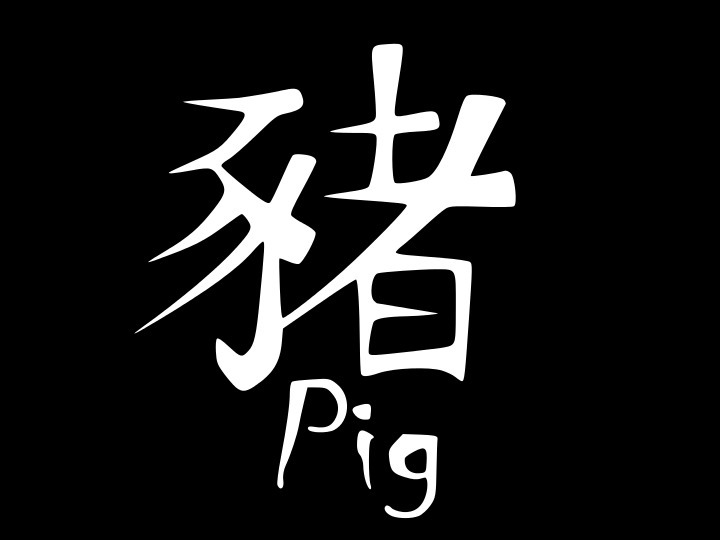 CHINESE ASTROLOGY PIG GLYPH Vinyl Decal Car Sticker Wall Truck CHOOSE SIZE COLOR