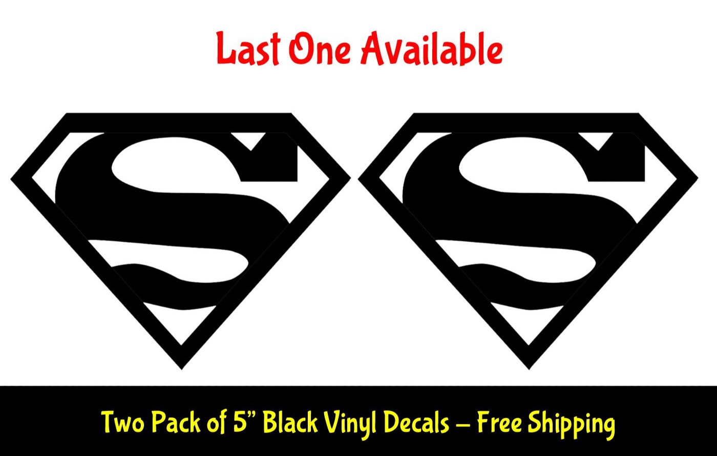 Superman, Super Man Logo – Two Pack – 5" BLACK Vinyl Decal
