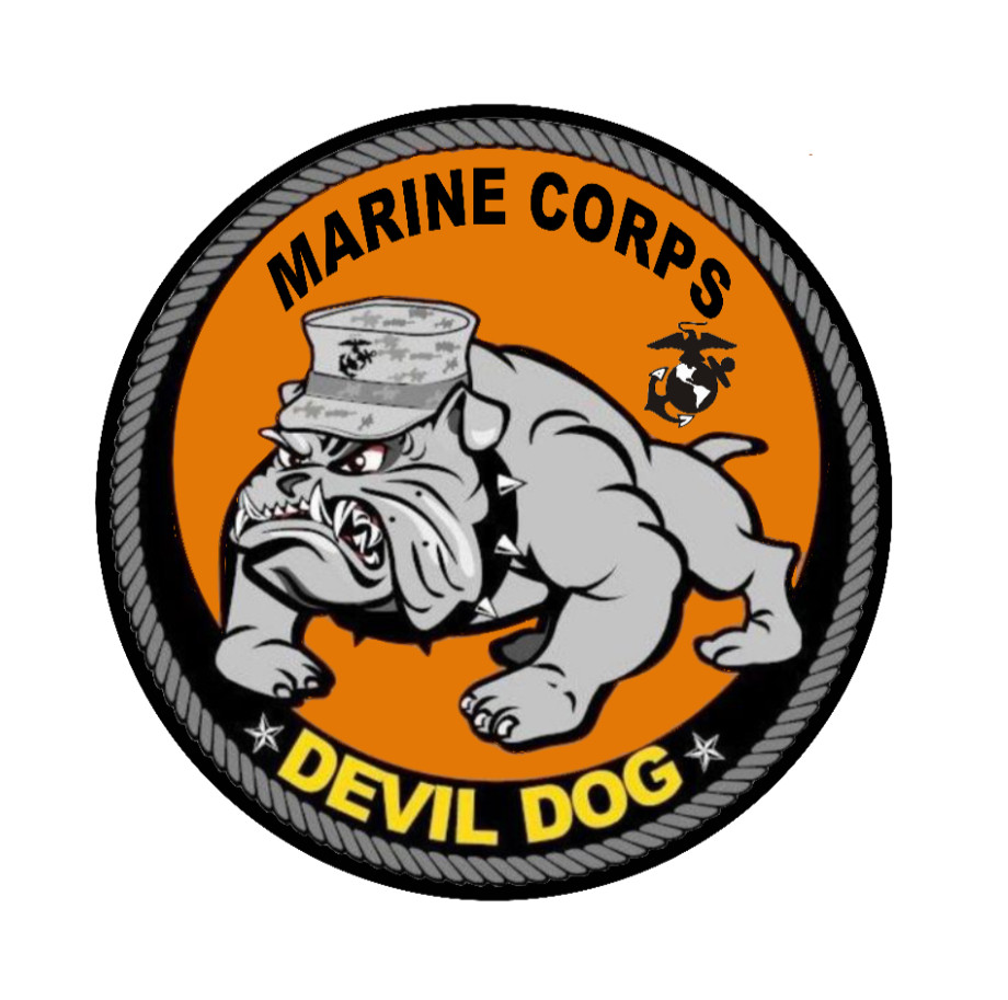 Military Marine Corps Devil Dog – 4" Handmade Vinyl Decal Vehicle Cooler Laptop