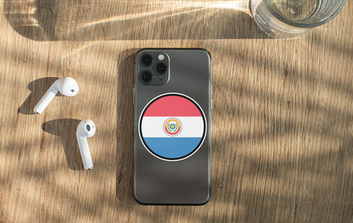 Paraguay Flag Circle Sticker Decal