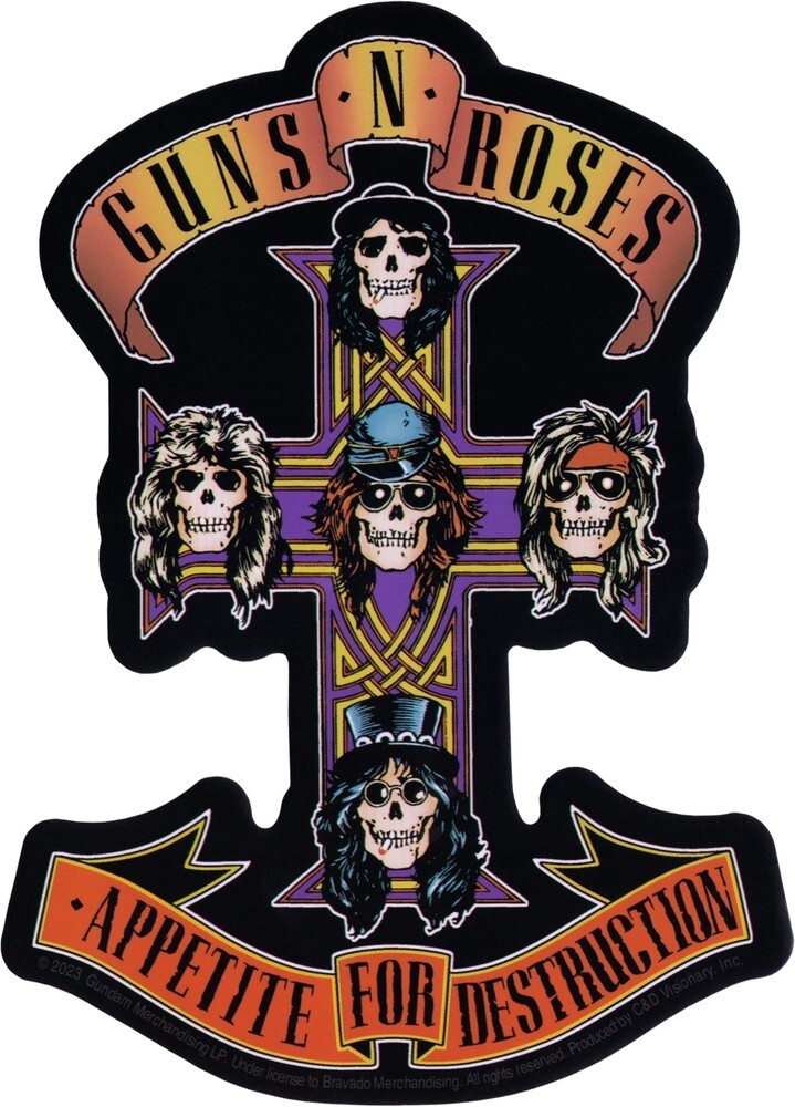 Sticker – Guns N' Roses Appetite For Destruction Logo 5.5" x 4" Die Cut #10330