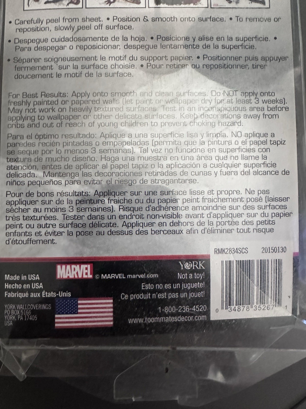 Avengers Age of Ultron Peel and Stick Wall Decals, Removable and Repositionable