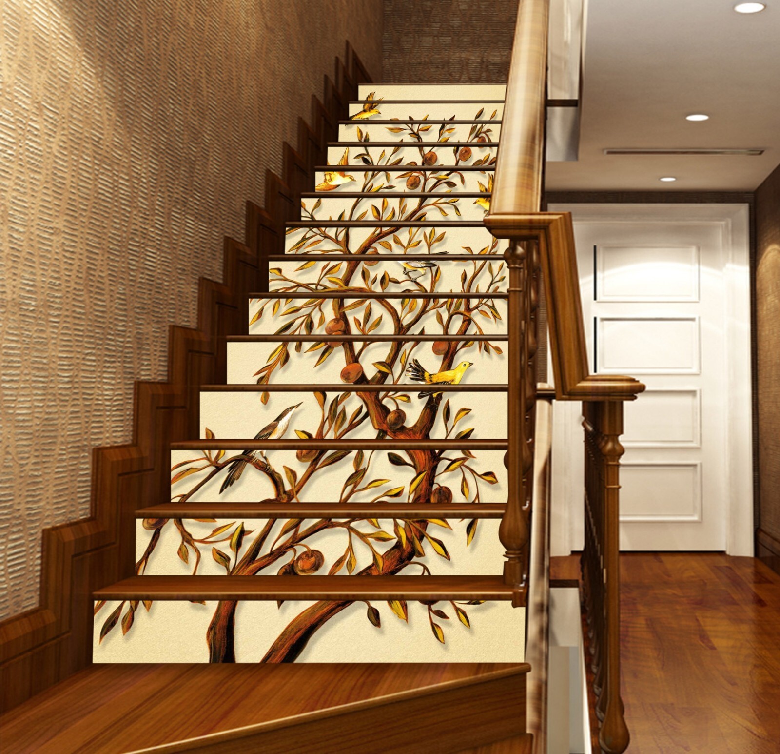 3D Retro Bird Fruit AZ985 Stair Risers Decoration Mural Vinyl Wallpaper Kay