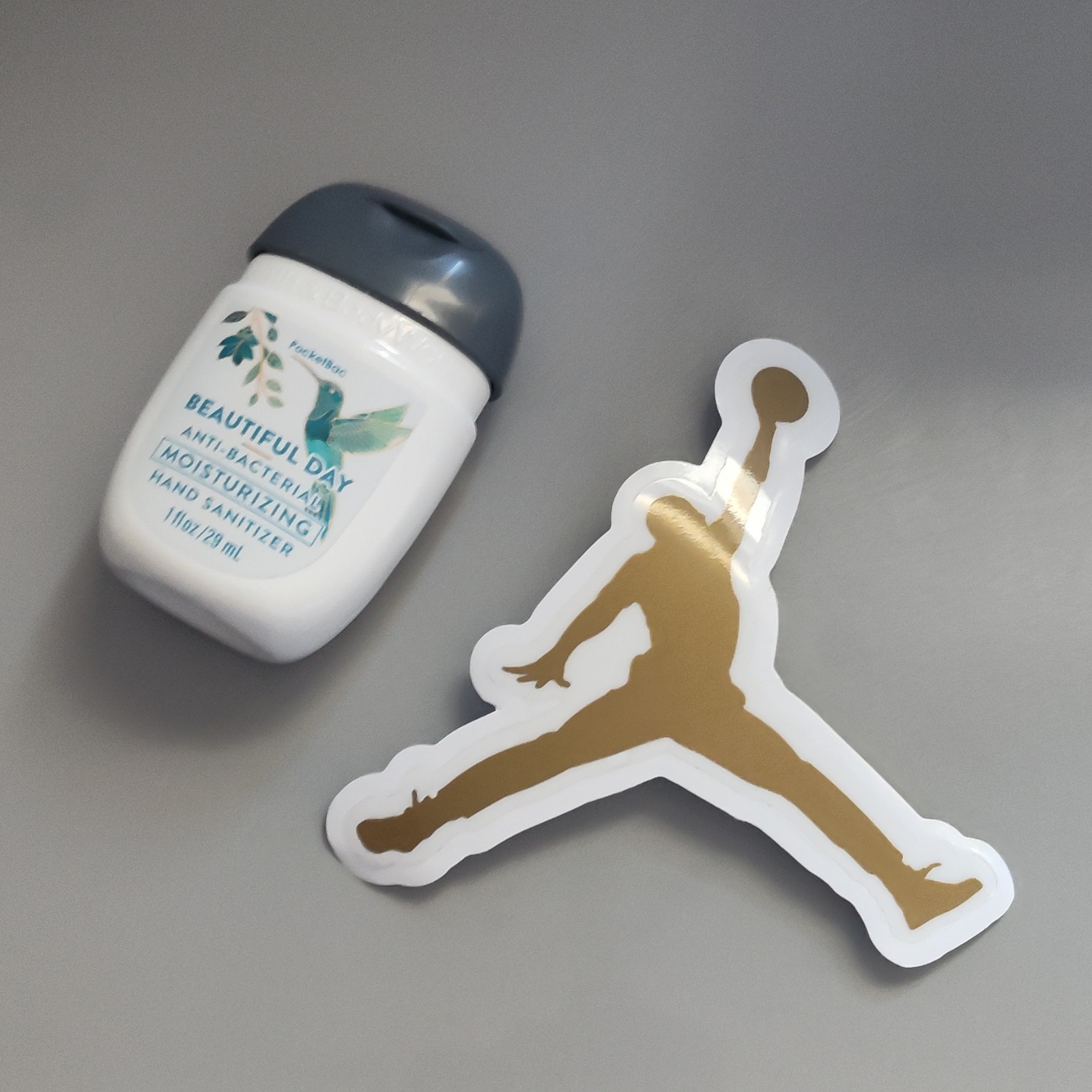 Jordan Gold Air Jordan Basketball Silhouette Vinyl Sticker for Wall Car Window