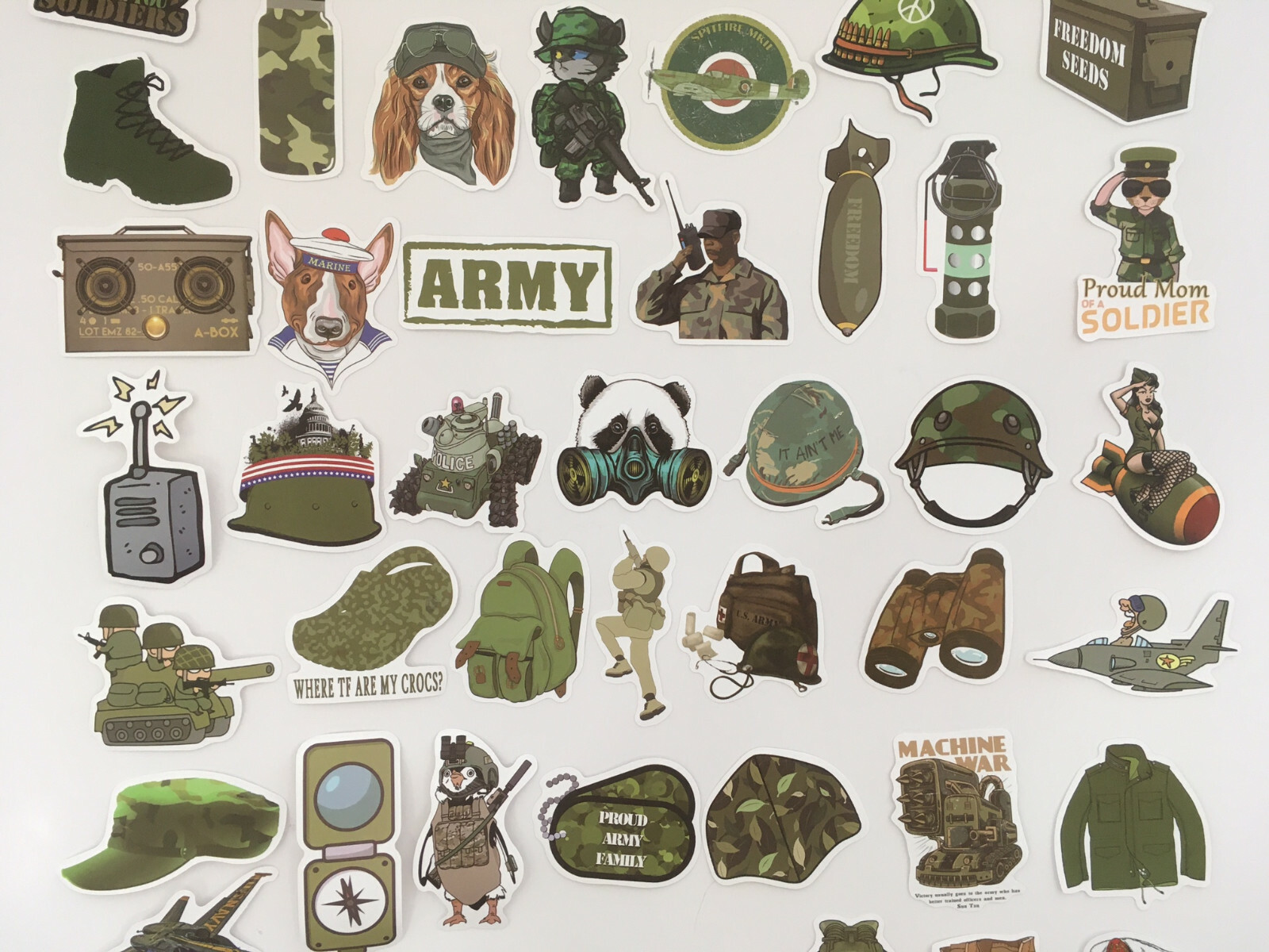 50 Pcs Military Army Stickers Soldier American Patriot Sticker Kids Adults