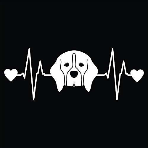 CMI DD162 Beagle Heartbeat Decal Sticker |7-Inches by 2.6-Inches | Premium