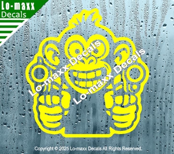 Monkey With Guns Die Cut Sticker Vinyl Decal For Car Fridge Locker Laptop