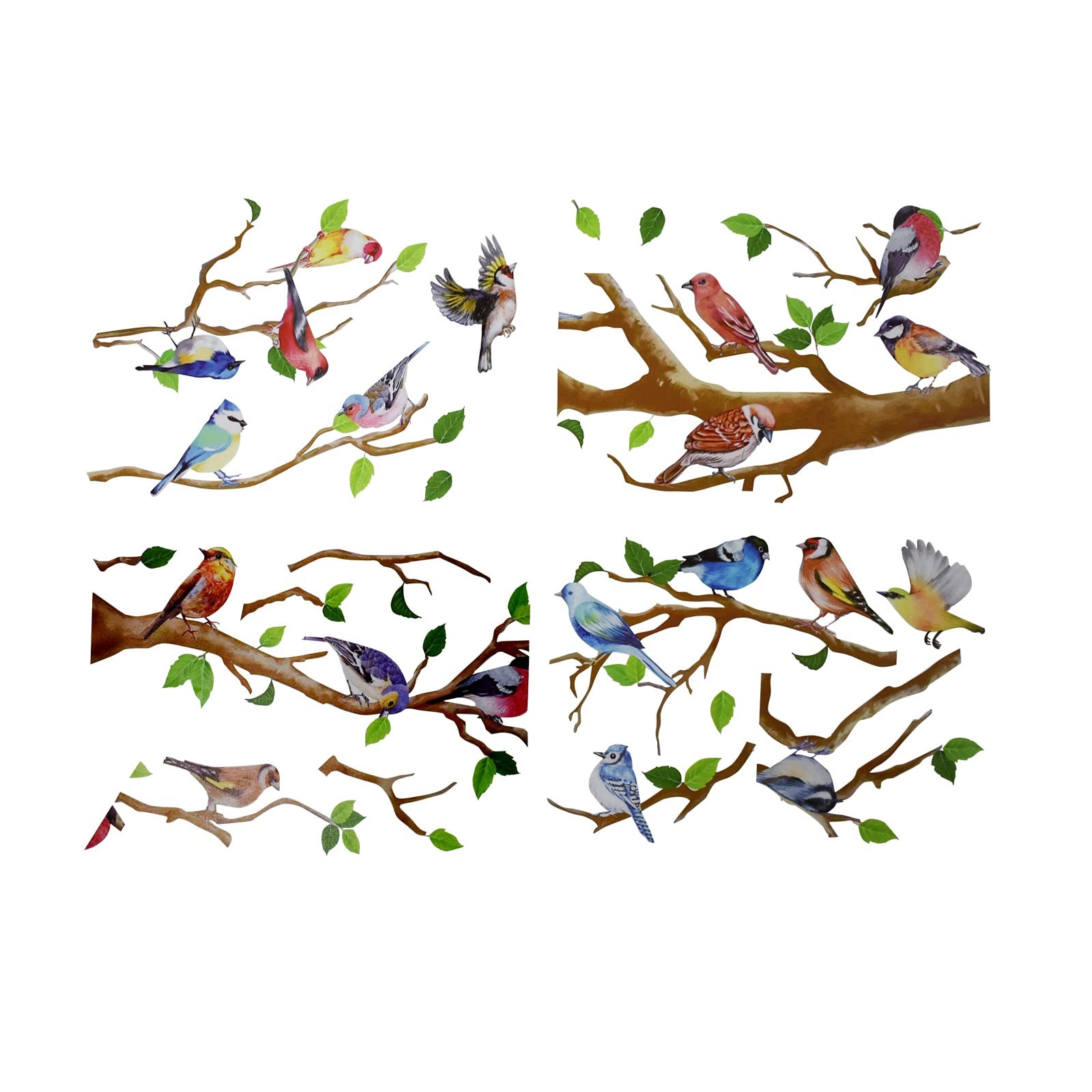 Maydahui Little Birds on Tree Branches Wall Decal Vinyl Sticker (34 x A