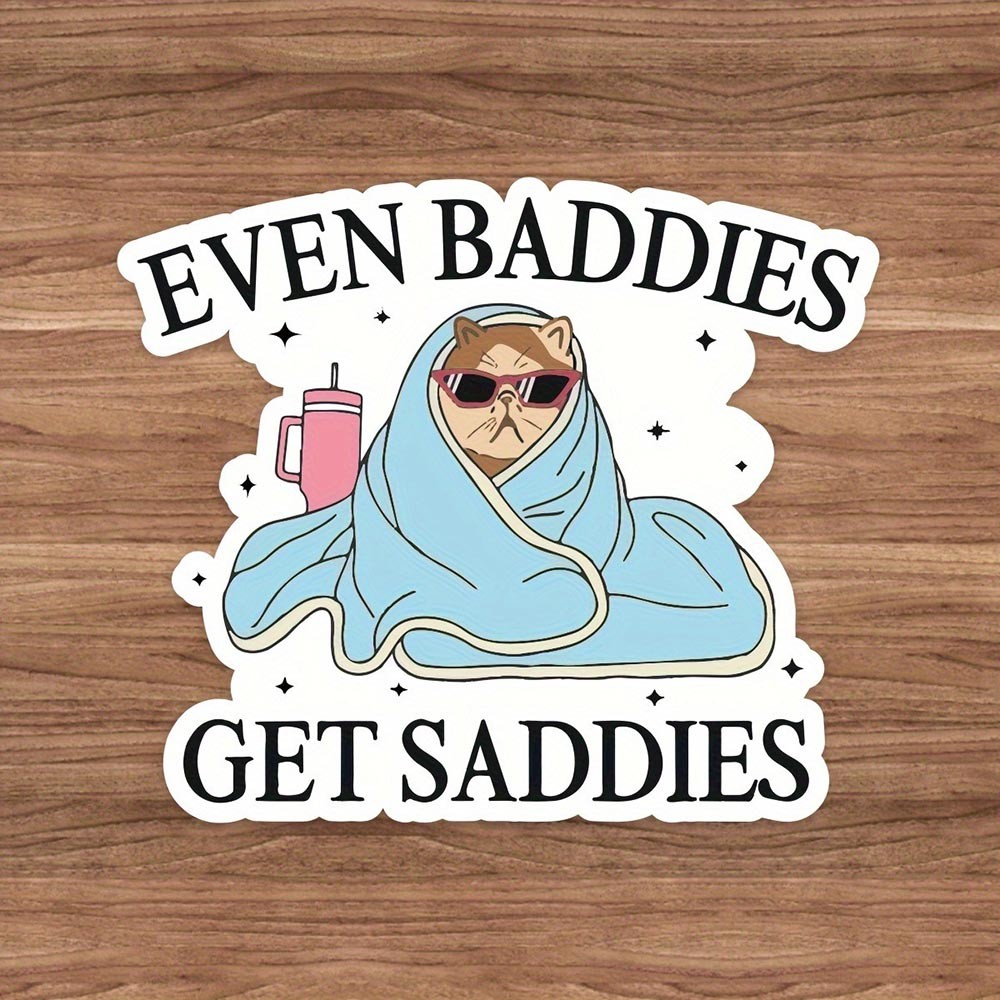 Easy-To-Apply Colorful High-Quality Gift-Worthy 3-Pack Cute Villain Cat Stickers