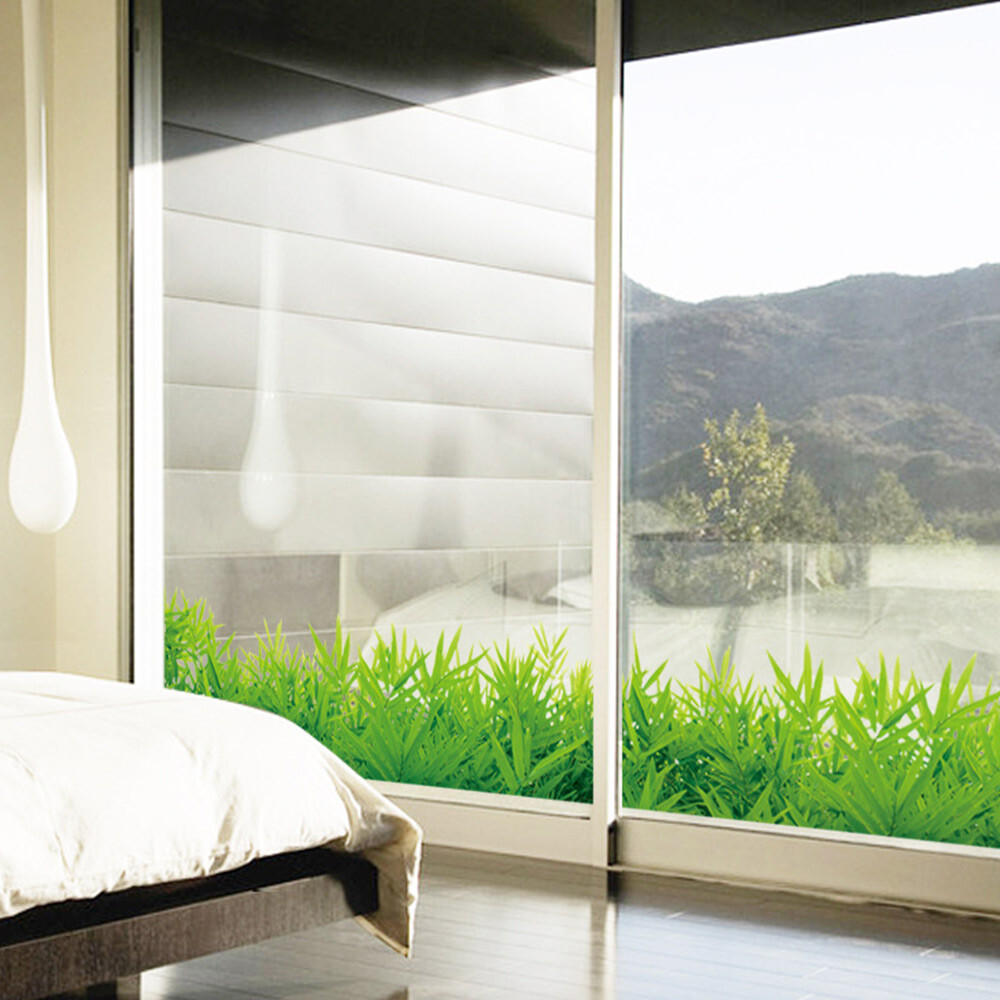 Fresh Green Grass Wall Stickers PVC Waterproof DIY Removable Decals Murals OK