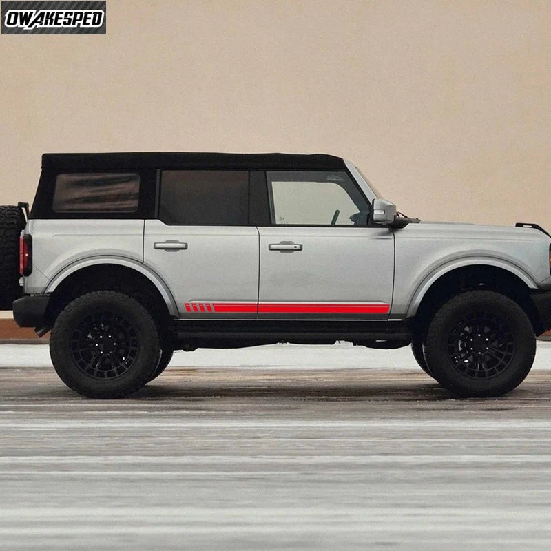 Aftermarket First Edition Carbon Fiber Door Side Stripe Decal for Ford Bronco 4-