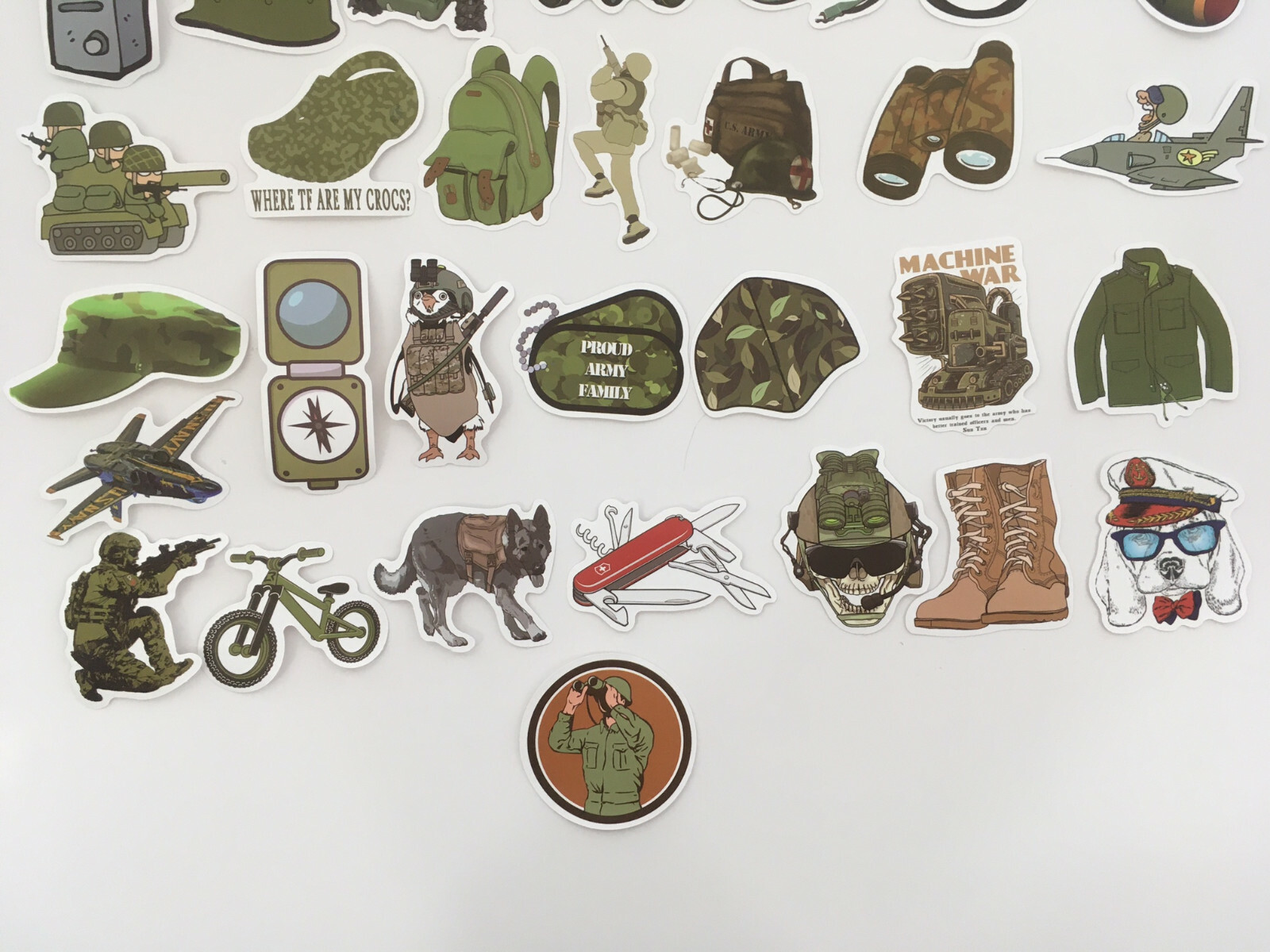 50 Pcs Military Army Stickers Soldier American Patriot Sticker Kids Adults