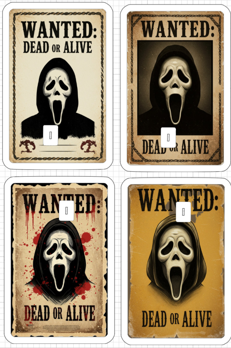 Wanted Poster Ghostface Credit Debit ATM Card Skin Sticker Halloween Horror USA