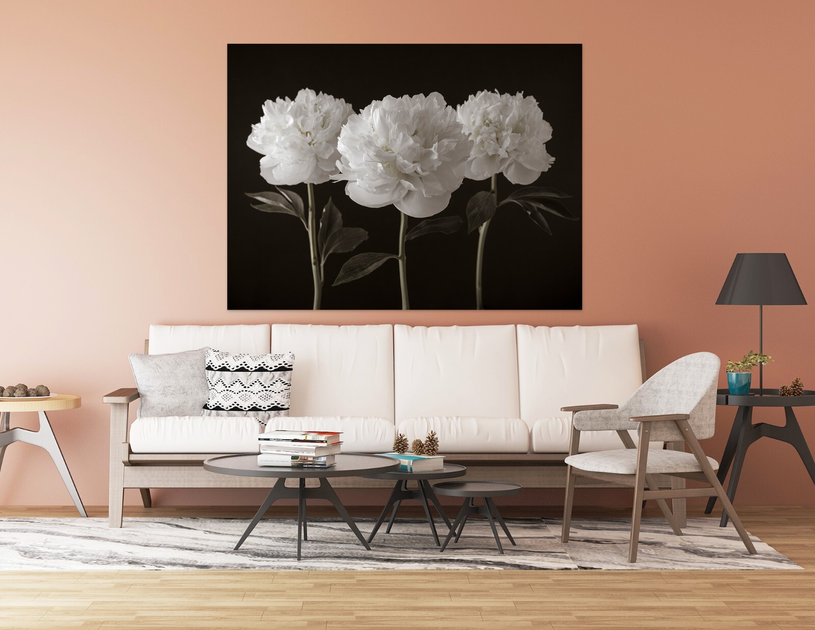 3D White Peony A020 Wall Stickers Wall Murals Wallpaper Assaf Frank Ann