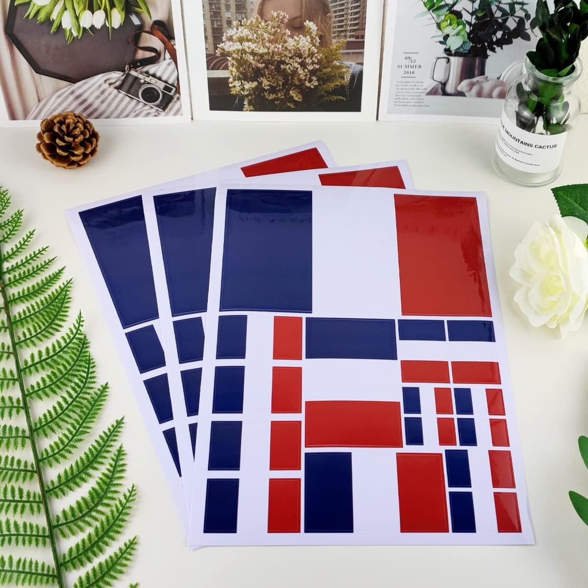 France Flag Stickers Decals 3 Pack 11.7 x 8.3 Inches