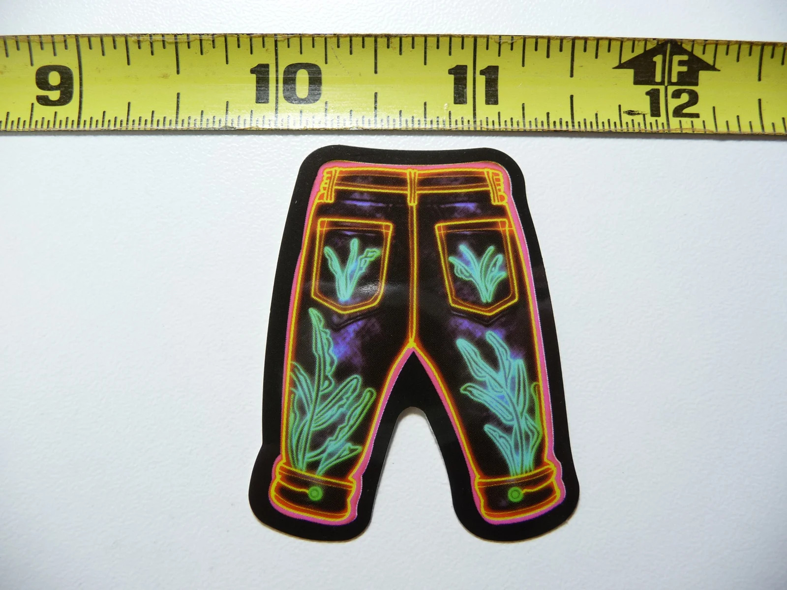 EMBROIDERED PANTS PLANTS SMALL STICKER DECAL NEON STYLE FUN COLORFUL DECO