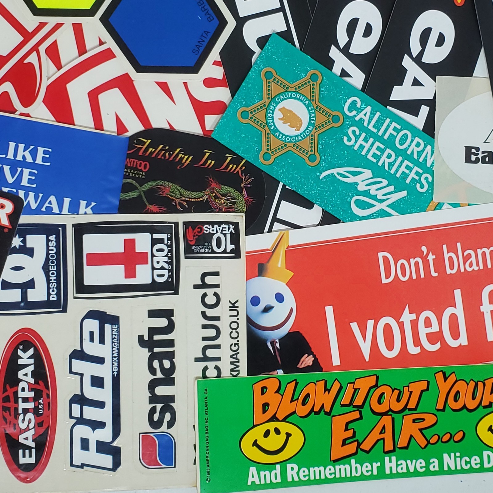 HUGE Sticker Lot Of 75 Assorted Fast Food Novelty Humorous Racing Vans & More
