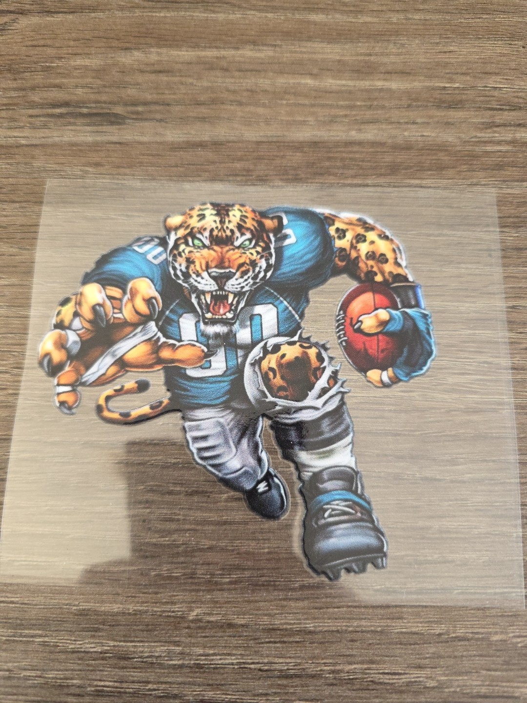Jacksonville Jaguars Running Football Player Raised UV DTF Decal 4in X 4in