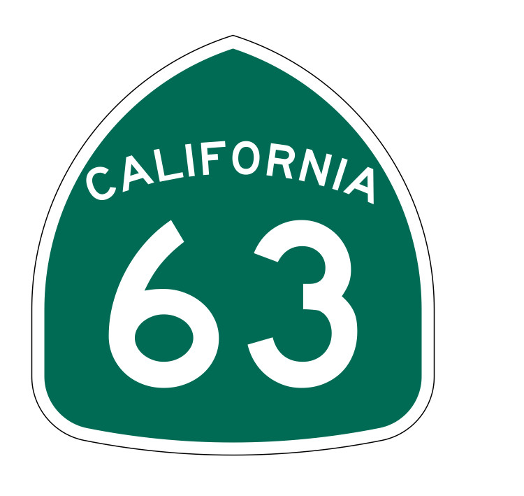 California State Route 63 Sticker Decal R1157 Highway Sign
