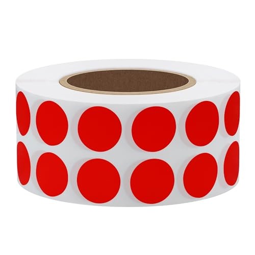 2000pcs Color Coding Dot Labels 1/2 inch 13mm Round Coding Dot Stickers Red