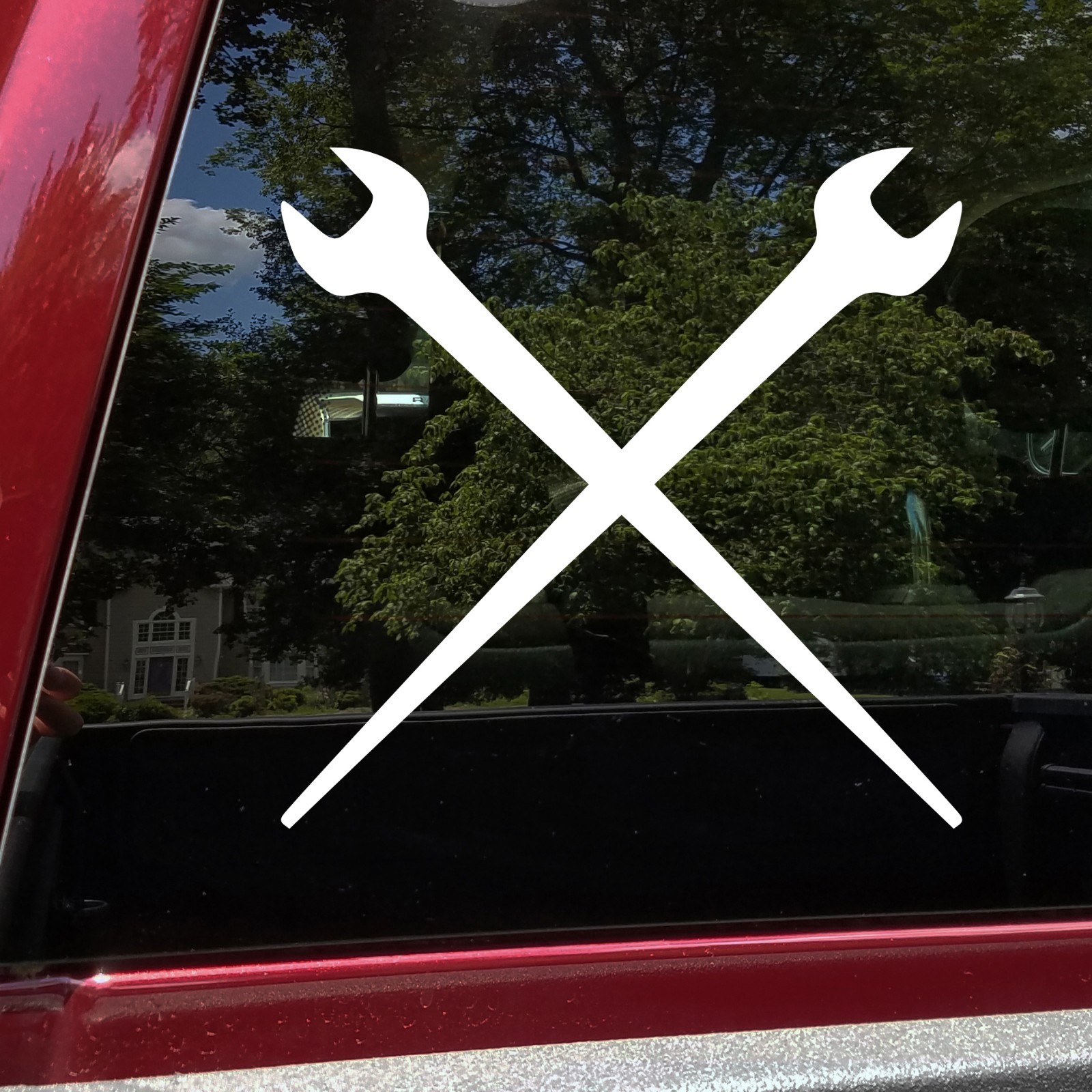 Crossed Spud Wrenches Vinyl Decal | Ironworker Tool Sticker | Construction Art