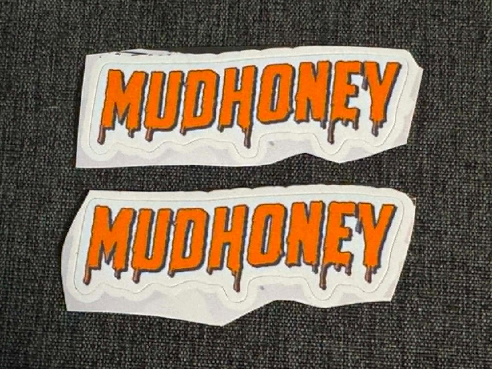 Lot of 2 MUDHONEY 7/8" x 3" Band Logo STICKERS Green FAST FREE SHIP! Mark Arm