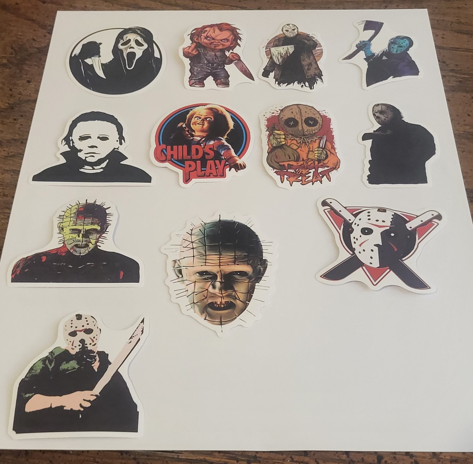10 PCS Halloween Scary Spooky Movie Characters Stickers BRAND NEW Set B