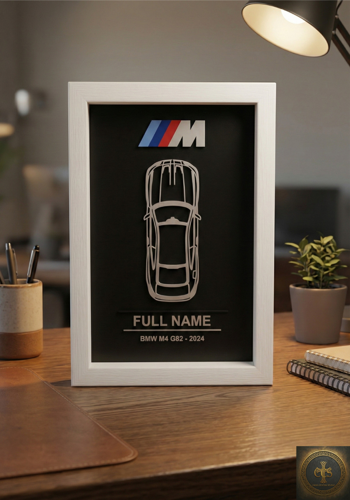 Personalized BMW M4 Wall Art | Custom Car Frame | M-Sport Car Enthusiast Gift